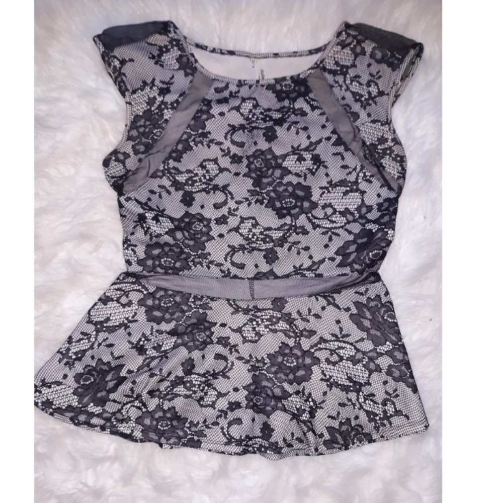 floral lace peplum top